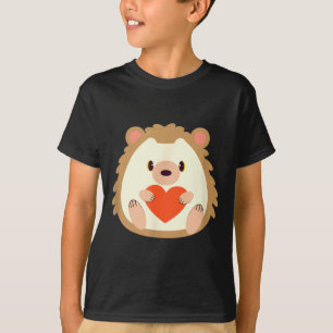 Hedgehog Valentines Day Heart Animals Lover Gift T-Shirt