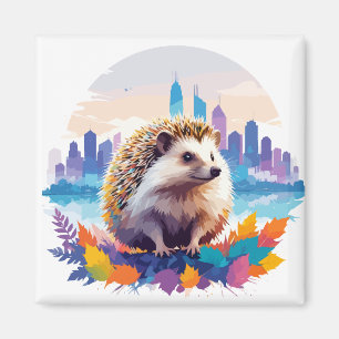 Hedgehog Vector Art Animal In The Majestic Nature Magnet