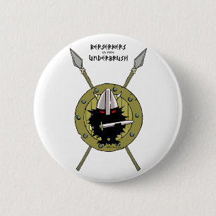 Hedgehog Viking on Shield 6 Cm Round Badge