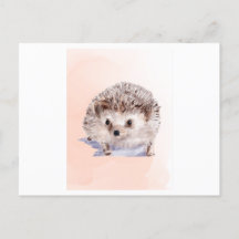 Hedgehog watercolor painting
