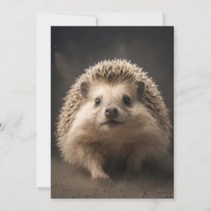 Hedgehog Wild Animal Elegant Dramatic Portrait Art Announcement