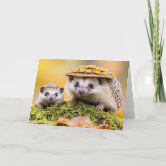 Hedgehog Wild Animal Loving in Nature Thank You Card