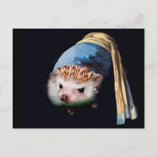 Hedgehog With a Pearl Earring  Postcard