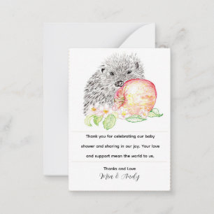 Hedgehog with a Sweet Apple Thank You Card