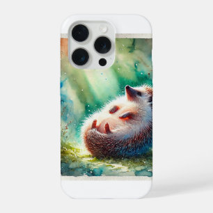 Hedgehog with bare belly 220924AREF112 - Watercolo iPhone 15 Pro Case