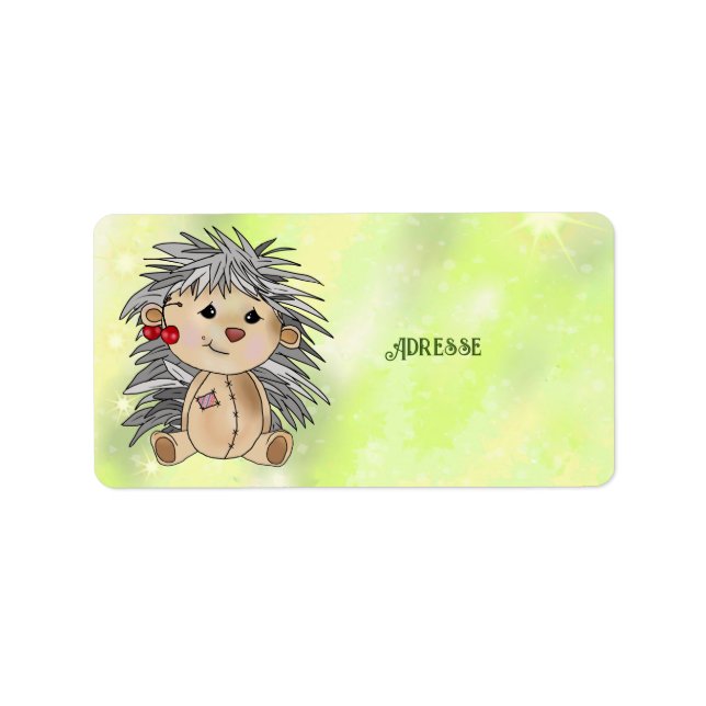 hedgehog with cherry label (Front)