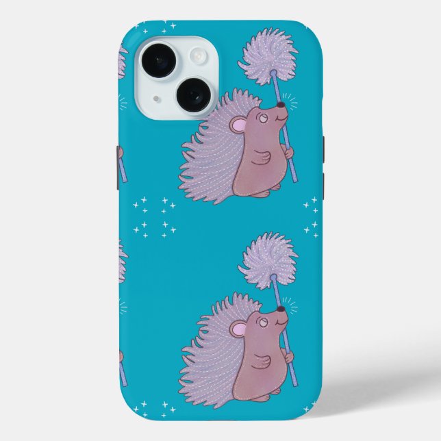 Hedgehog with Dandelion | Cute Folk Art Nature Case-Mate iPhone Case (Back)