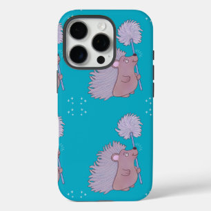 Hedgehog with Dandelion   Cute Folk Art Nature iPhone 16 Pro Case