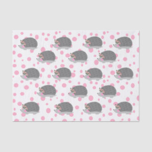 Hedgehog with Floral Wreath Tissue Paper