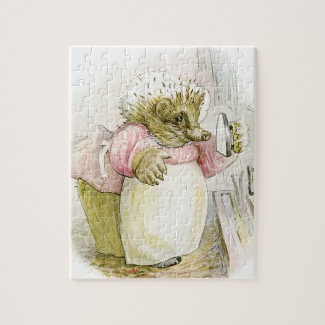 Hedgehog with Iron Mrs Tiggy-Winkle Jigsaw Puzzle (Vertical)