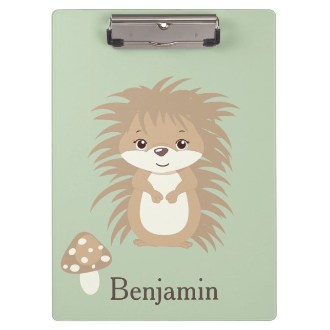 Hedgehog Woodland Animal Clipboard (Front)