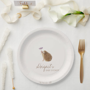 Hedgehog Woodland Forest Baby Shower  Paper Plate
