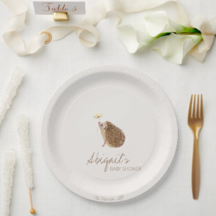 Hedgehog Woodland Forest Baby Shower Paper Plate