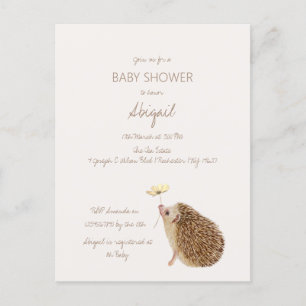 Hedgehog Woodland Forest Baby Shower Postcard