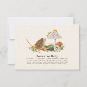 Hedgehog Woodland Mushroom Books For Baby Shower Invitation