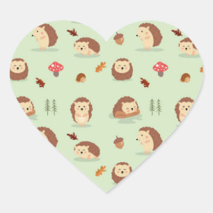 Hedgehog world heart sticker