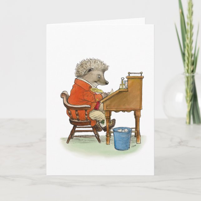 Hedgehog Writer Note Card (Front)