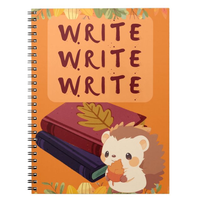 Hedgehog Writing Notebook for Writers and Authors (Front)