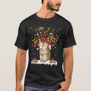 Hedgehog Xmas Lighting Tree Santa Hedgehog Christm T-Shirt