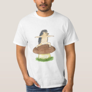 Hedgehog Yoga Warrior 2 pose T-Shirt