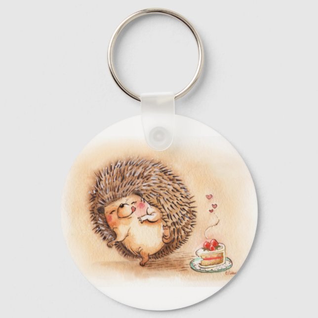 Hedgehog Yum Key Ring (Front)