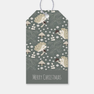 Hedgehogs and mushrooms gift tags