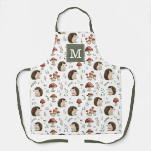 Hedgehogs and Mushrooms Kitchen Apron