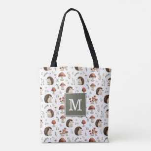 Hedgehogs and Mushrooms Tote Bag