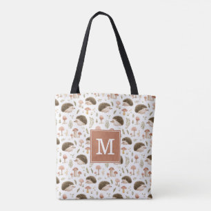 Hedgehogs and Mushrooms Tote Bag