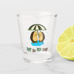 Hedgehogs and rain shot glass