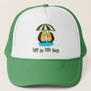 Hedgehogs and rain  trucker hat