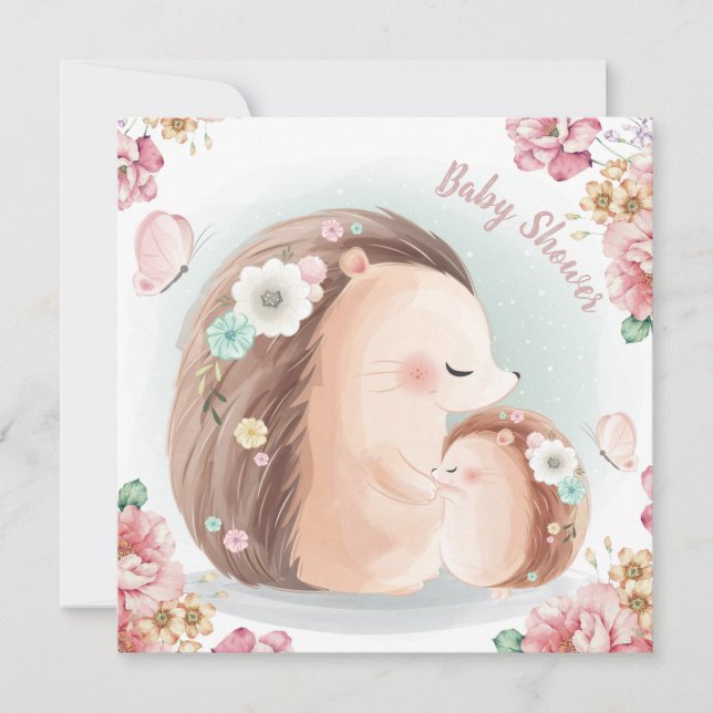 Hedgehogs Baby Shower Invitation (Front)