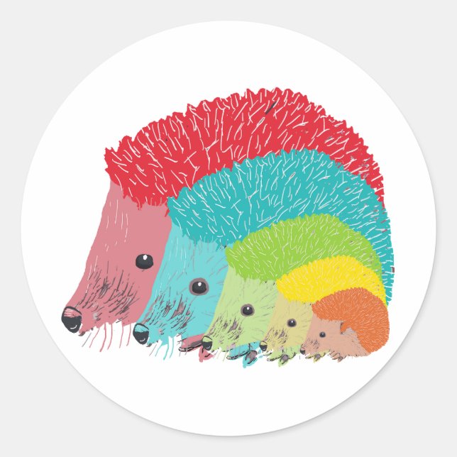 Hedgehogs Classic Round Sticker (Front)