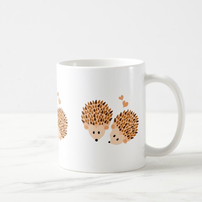 Hedgehogs illustration coffee mug (Right)