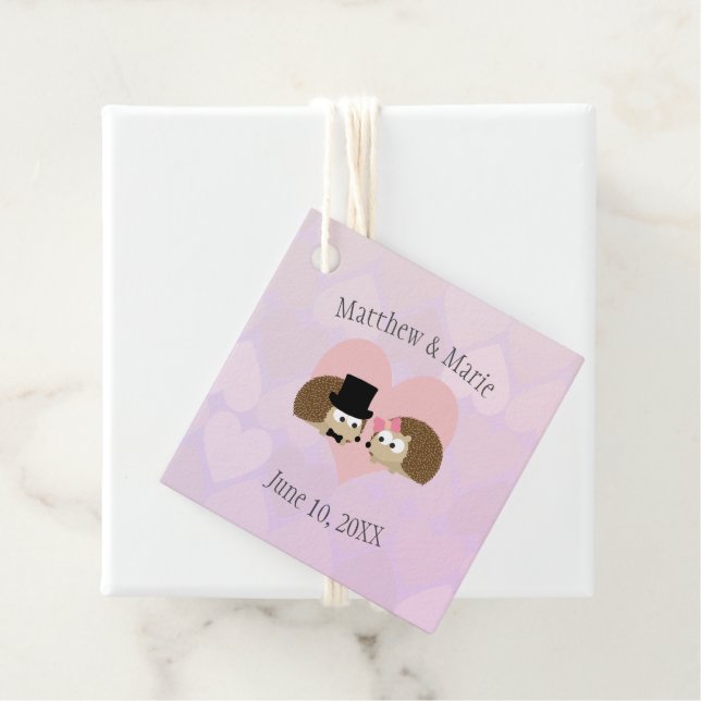 Hedgehogs in Love Favour Tags (In Situ)