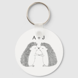 Hedgehogs Key chain Cute Hedgehog Couple Key chain