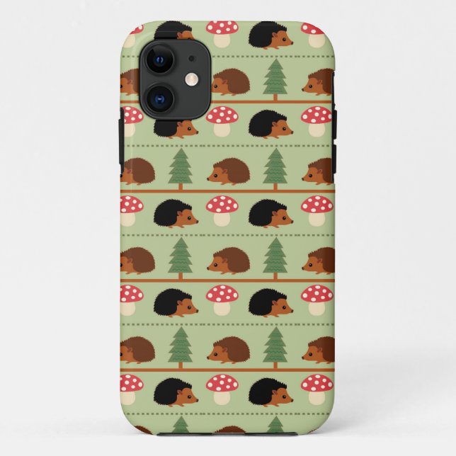 Hedgehogs, Mushrooms and trees Case-Mate iPhone Case (Back)