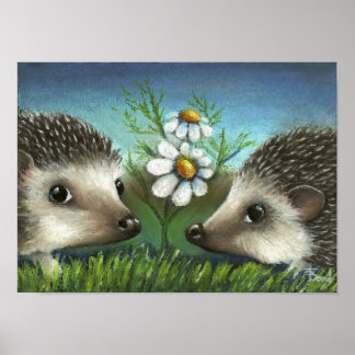 Hedgehogs on a date poster