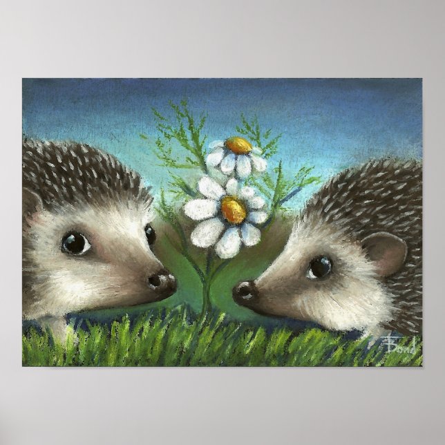 Hedgehogs on a date poster (Front)