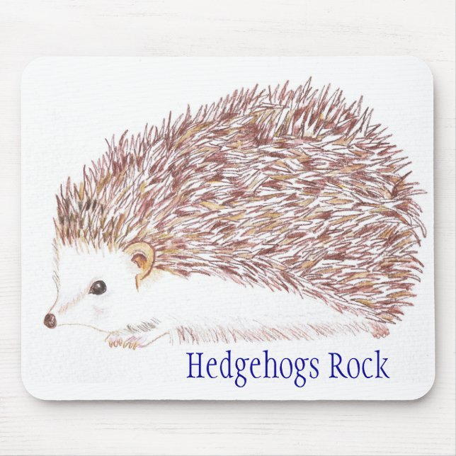 Hedgehogs Rock Mouse Mat (Front)