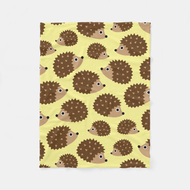 Hedgehogs seamless pattern (ver.2) fleece blanket (Front)