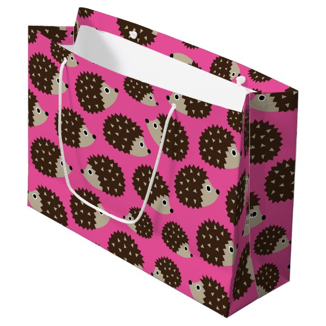 Hedgehogs seamless pattern (ver.5) large gift bag (Front Angled)