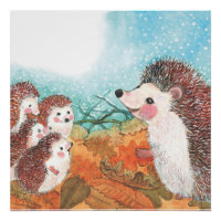 Hedgehogs talking to each other Illustration