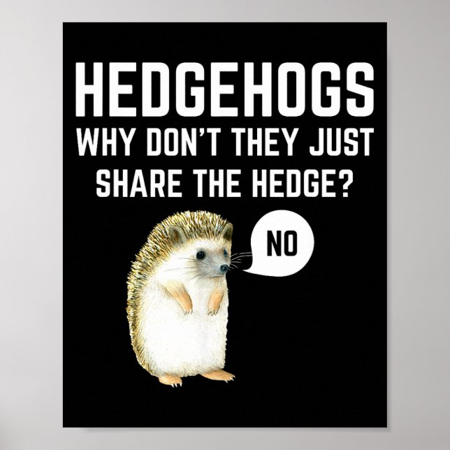 Hedgehogs Why Don't They Just Share The Hedge Funn Poster (Front)