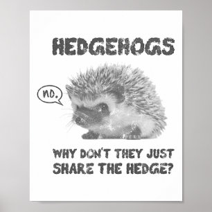 Hedgehogs Why Don't They Just Share The Hedge Poster