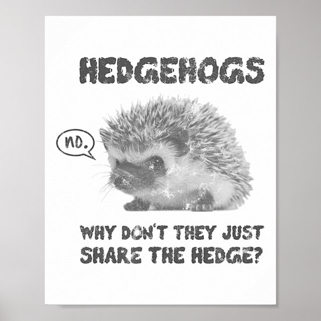 Hedgehogs Why Don't They Just Share The Hedge  Poster (Front)
