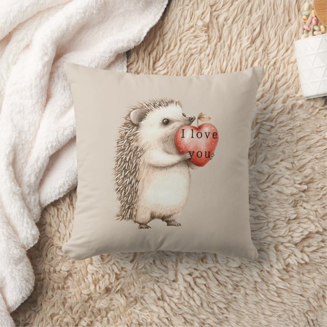 Hedgehogs with Heart Love Cushion (Blanket)