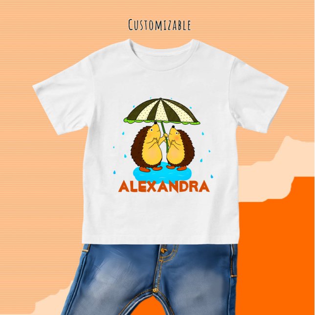 Hedgehogs with umbrella baby T-Shirt (Creator Uploaded)