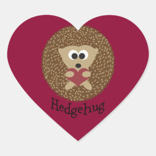 Hedgehug Cute Hedgehog Holding a Heart Heart Sticker