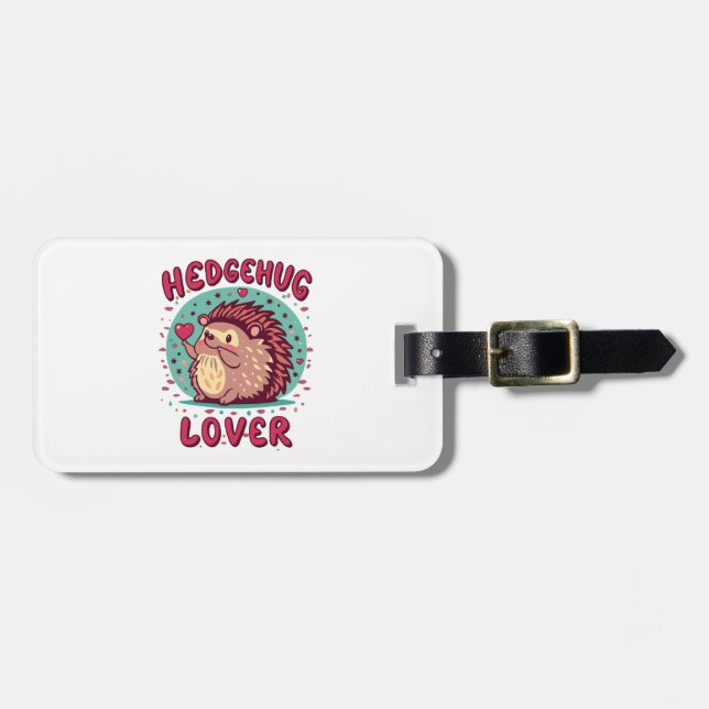 Hedgehug Lover Luggage Tag (Front Horizontal)
